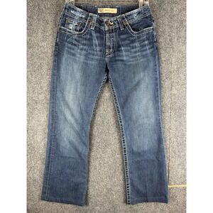 BKE Denim‎ Wendi Bootcut Jeans Dark Wash Stitch Stretch Womens Sz 28x27 Hemmed